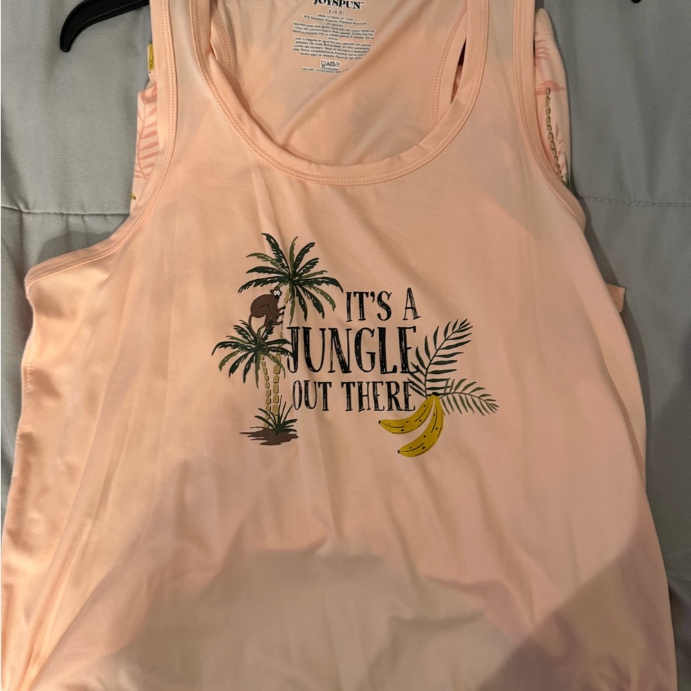 Women's Peach Jungle Print Pajama Top